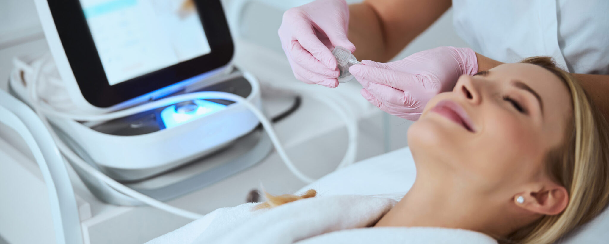 Dermatologist Preparing The Patient For A Beauty Procedure